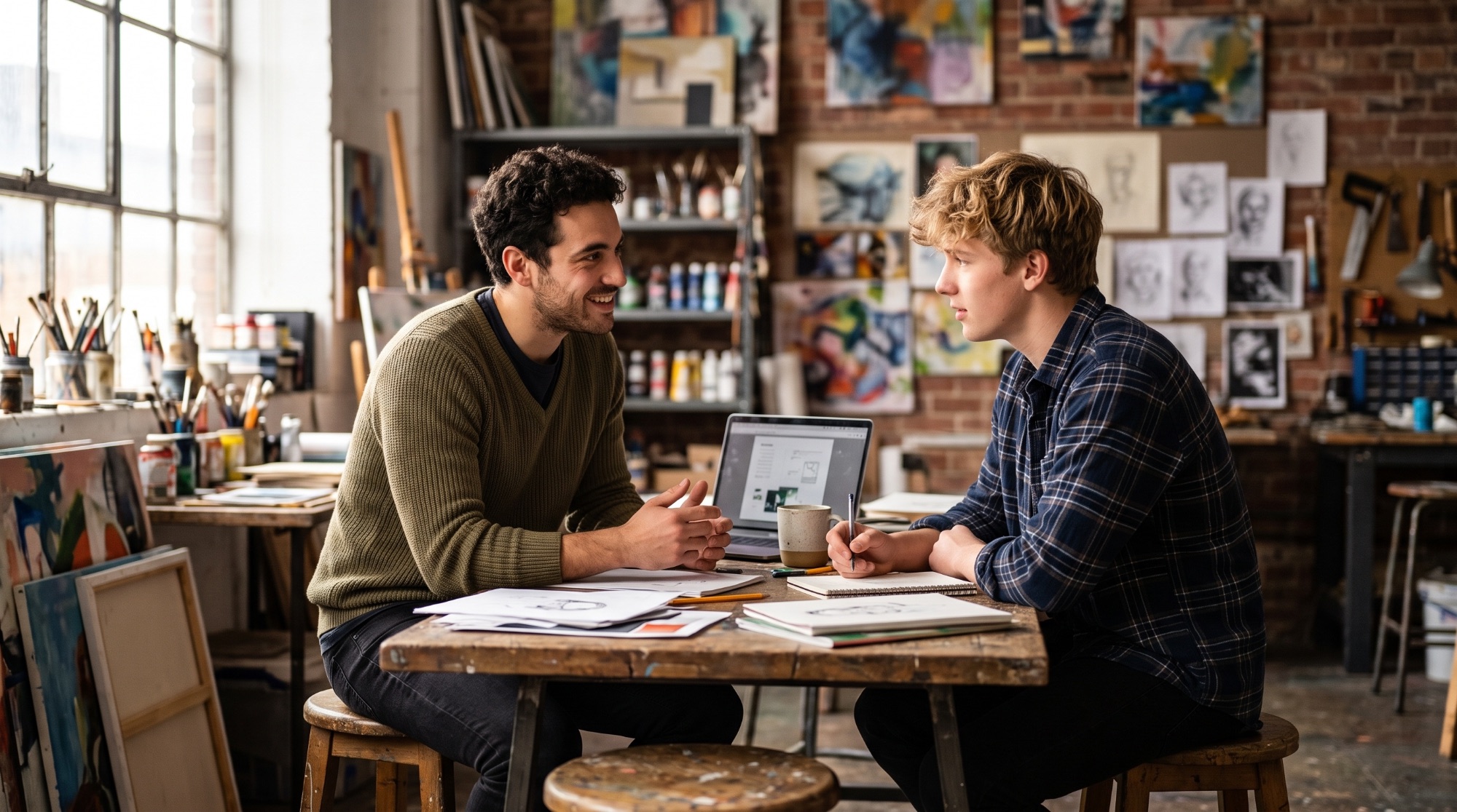 Mentoring-Gespräch im Kreativstudio